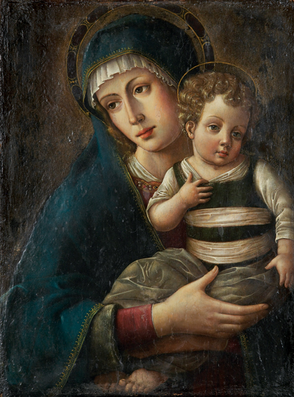Lot image - Manner of Giovanni Bellini Madonna and Child