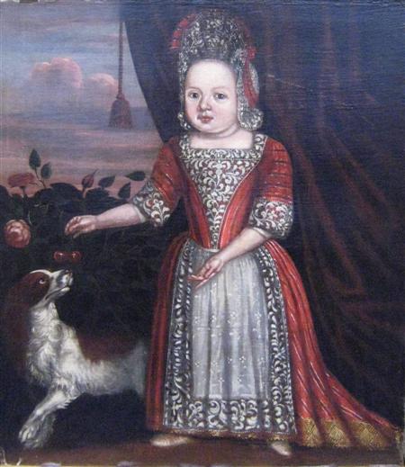 Lot image - Flemish School 17th Century Portrait of a Young Girl, said to be Princess Louisa Maria Theresa Stuart