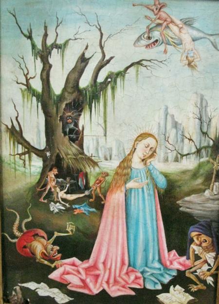 Lot image - Manner of Hieronymous Bosch 20th Century The Temptation of Mary Magdalene