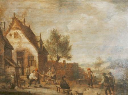 Lot image - Flemish School 17th Century Game of Bowls