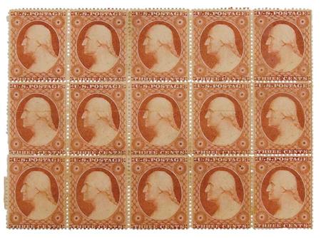 Lot image - United States 3c. Dull Red, Scott #26