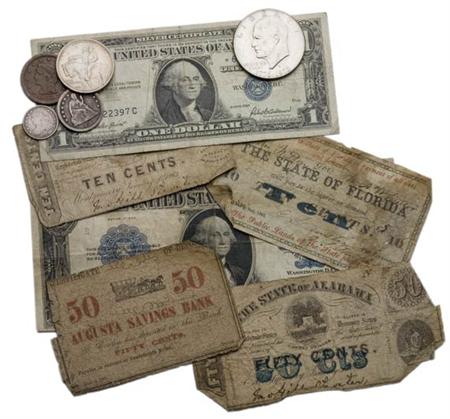 Lot image - United States Coins, Bank Notes and Stamps