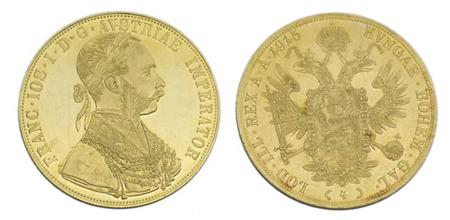 Lot image - Austria, 1915 4 Ducat Restrikes