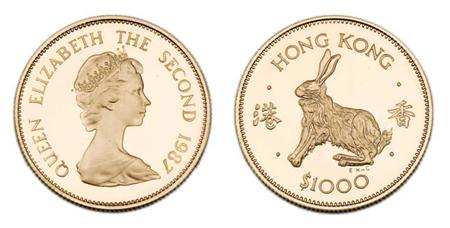Lot image - Hong Kong, 1987 $1,000 Year of the Rabbit