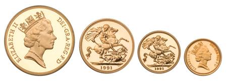 Lot image - Great Britain, 1991 Four Coin Proof Set