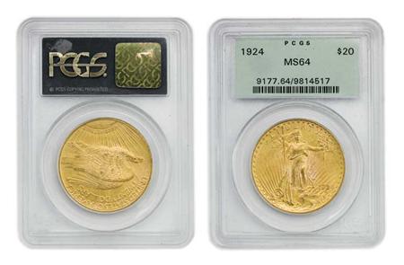 Lot image - 1924 $20 St. Gaudens