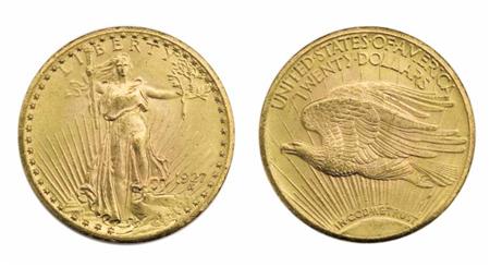 Lot image - 1927 $20 St. Gaudens