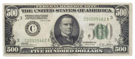 Lot image - $500 1928 Federal Reserve Note, Fr. 2200-C