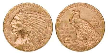 Lot image - 1909 D $5 Indian