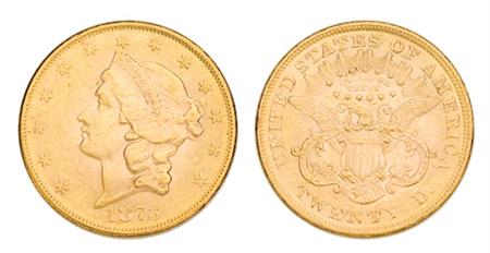 Lot image - 1873 $20 Liberty Head