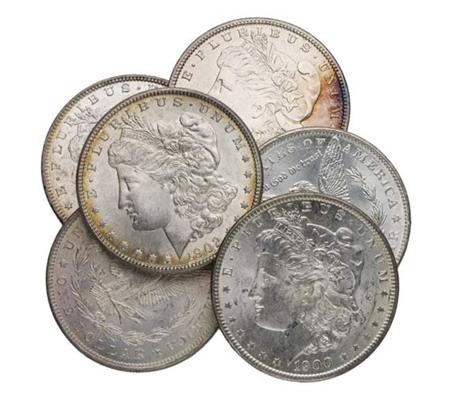 Lot image - Sixteen Morgan Dollars