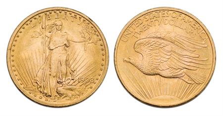 Lot image - 1908 $20 St. Gaudens