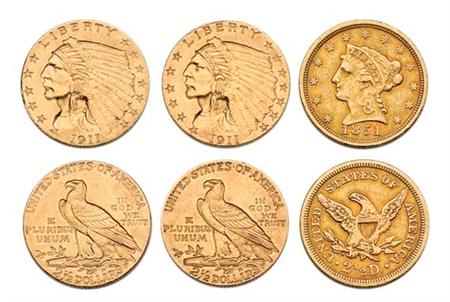 Lot image - $2 1/2 Gold Coins