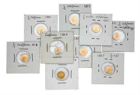 Lot image - California Gold, Nine Pieces