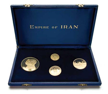Lot image - Iran, 2500th Anniversary Set of Four Gold Coins, Km 1189-1192