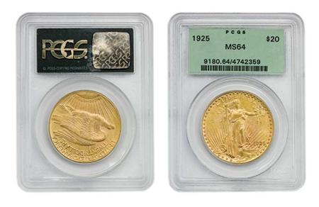 Lot image - 1925 $20 St. Gaudens
