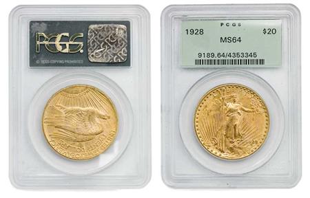 Lot image - 1928 $20 St. Gaudens