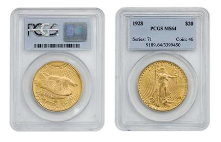 Lot image - 1928 $20 St. Gaudens