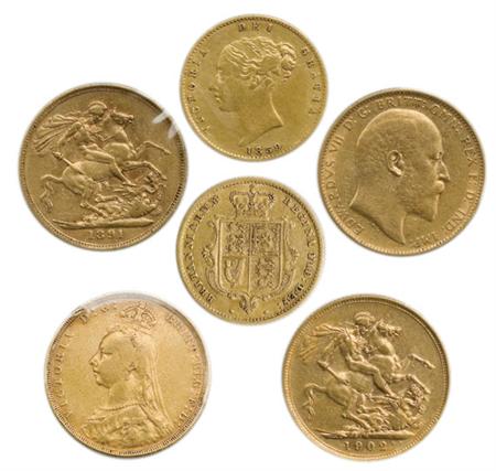 Lot image - Great Britain, Three Gold Coins