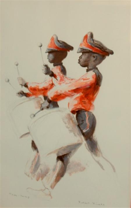 Lot image - Robert Riggs American, 1896-1970 Tom-Toms and Cool Drink: Two