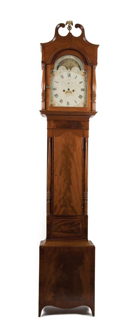 Lot image - Federal Mahogany Tall Case Clock