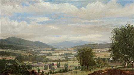 Lot image - Manner of David Johnson Figure Before an Expansive Countryside