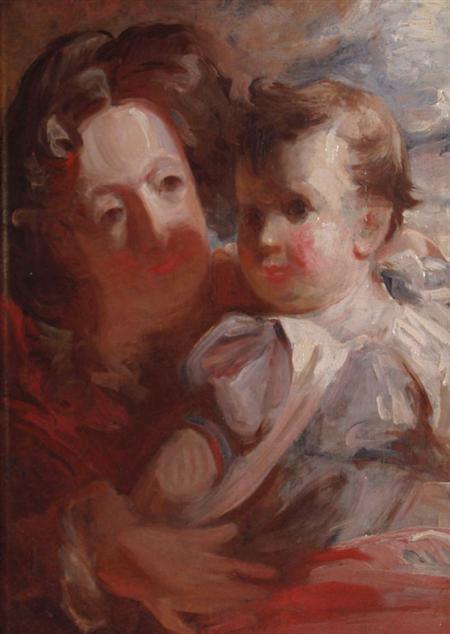 Lot image - John B. Neagle American, 1796-1865 Portrait of Mrs. Neagle and Her Son Garrett