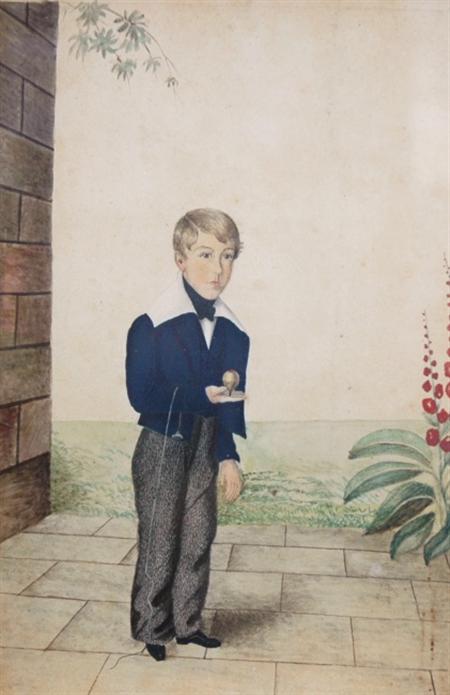 Lot image - American School 19th Century Portrait of Amelia