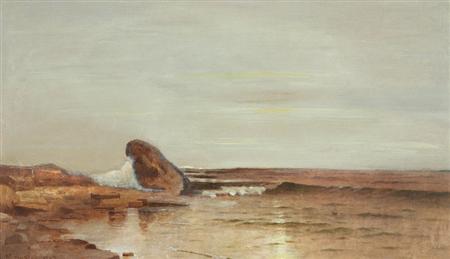 Lot image - William Huston American, Late 19th Century Seascape, Long Island, 1883