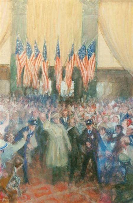 Lot image - Charles Constantine Hoffbauer American, 1875-1957 General Douglas MacArthur, circa 1951