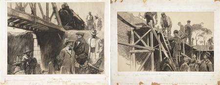 Lot image - Herbert Morton Stoops American, 1888-1948 (i) Unsteady Jobs, High Rents (ii) The Secret of Selling