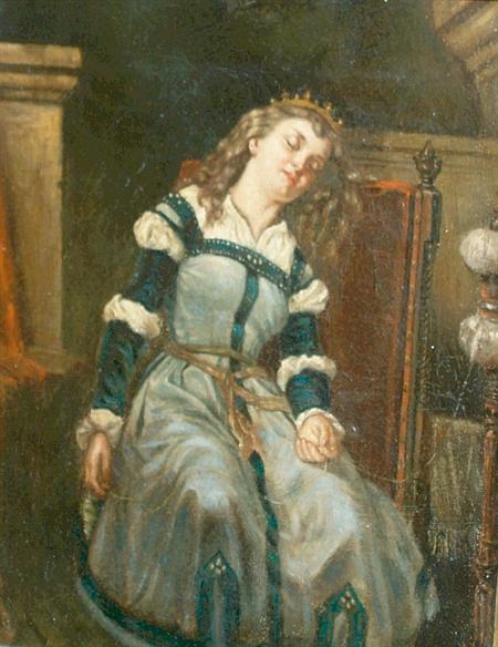 Lot image - British School 19th Century Sleeping Beauty