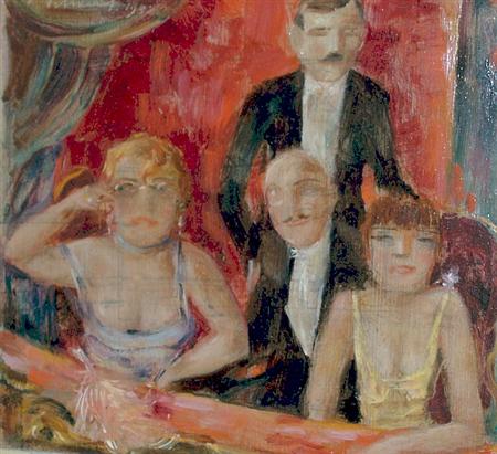 Lot image - Attributed to Konrad Schmid In the Opera Box, 1932
