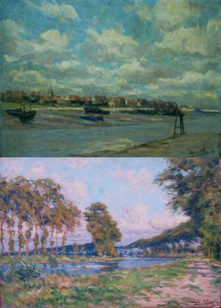 Lot image - Louis Lieven Theophile Clesse Belgian, 1889-1961 (i) Houses along a Channel