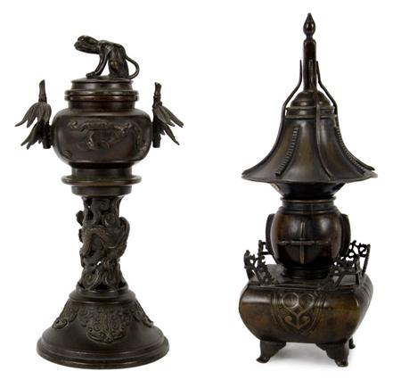 Lot image - Two Japanese Bronze Censers