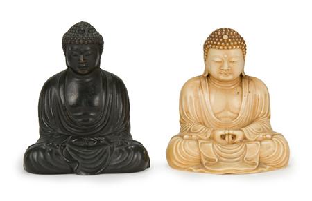 Lot image - Two Japanese Sculptures of Kamakura Buddha