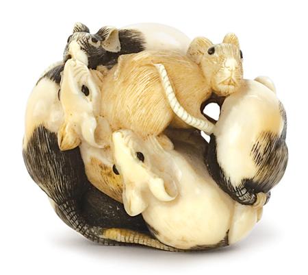 Lot image - Rat Netsuke