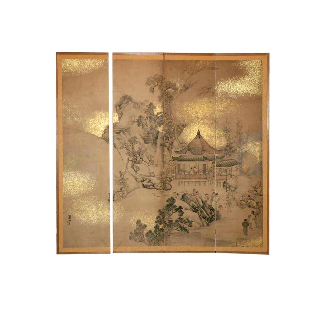 Lot image - Japanese Four-Panel Screen