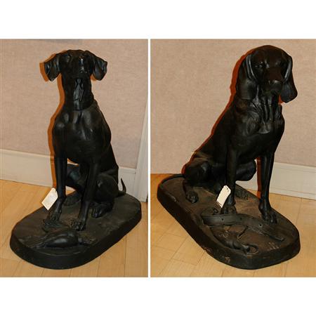 Lot image - Pair of Cast Iron Garden Dogs