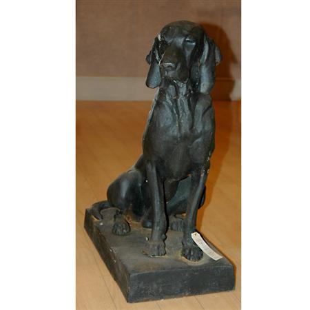 Lot image - Cast Iron Seated Garden Dog