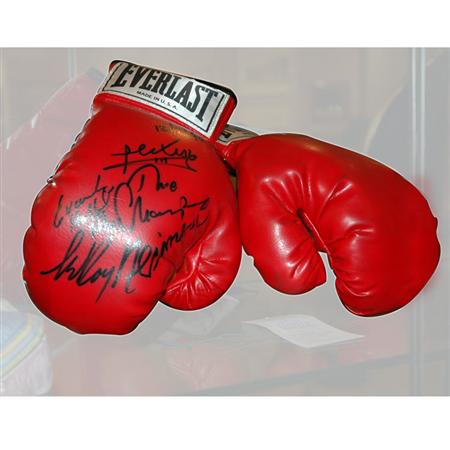 Lot image - Pair of Red Leather Boxing Gloves