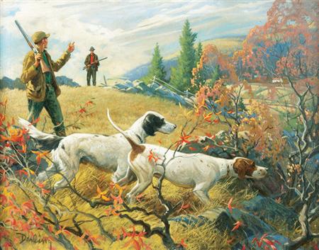 Lot image - Louis Darling American, 1916-1970 Grouse Shooting