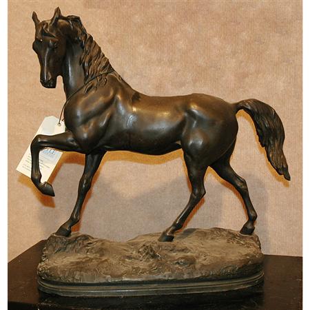 Lot image - Patinated-Metal Figure of a Horse