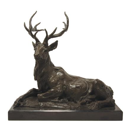 Lot image - American School 20th Century Recumbent Elk