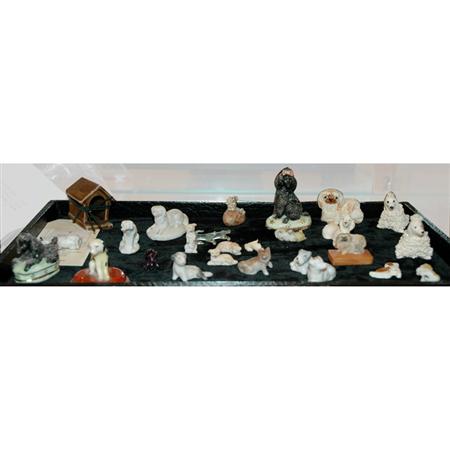 Lot image - Miscellaneous Group of Porcelain and Composition Miniature Dogs