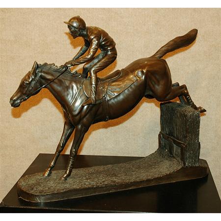 Lot image - Resin Figure of a Horse and Rider