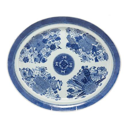 Lot image - Chinese Export Blue Fitzhugh Porcelain Platter