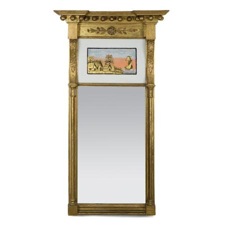 Lot image - Federal Gilt-Wood and Eglomise Mirror