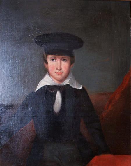 Lot image - American School 19th Century Portrait of a Young Man