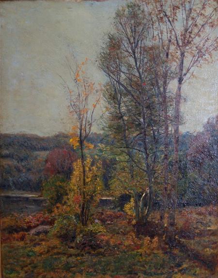 Lot image - Edward Parker Hayden American, 1858-1922 Through the Birches